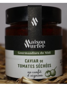 Caviar de tomates séchées au confit d'oignons