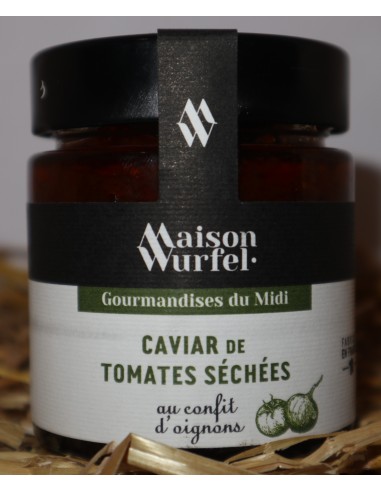 Caviar de tomates séchées au confit d'oignons