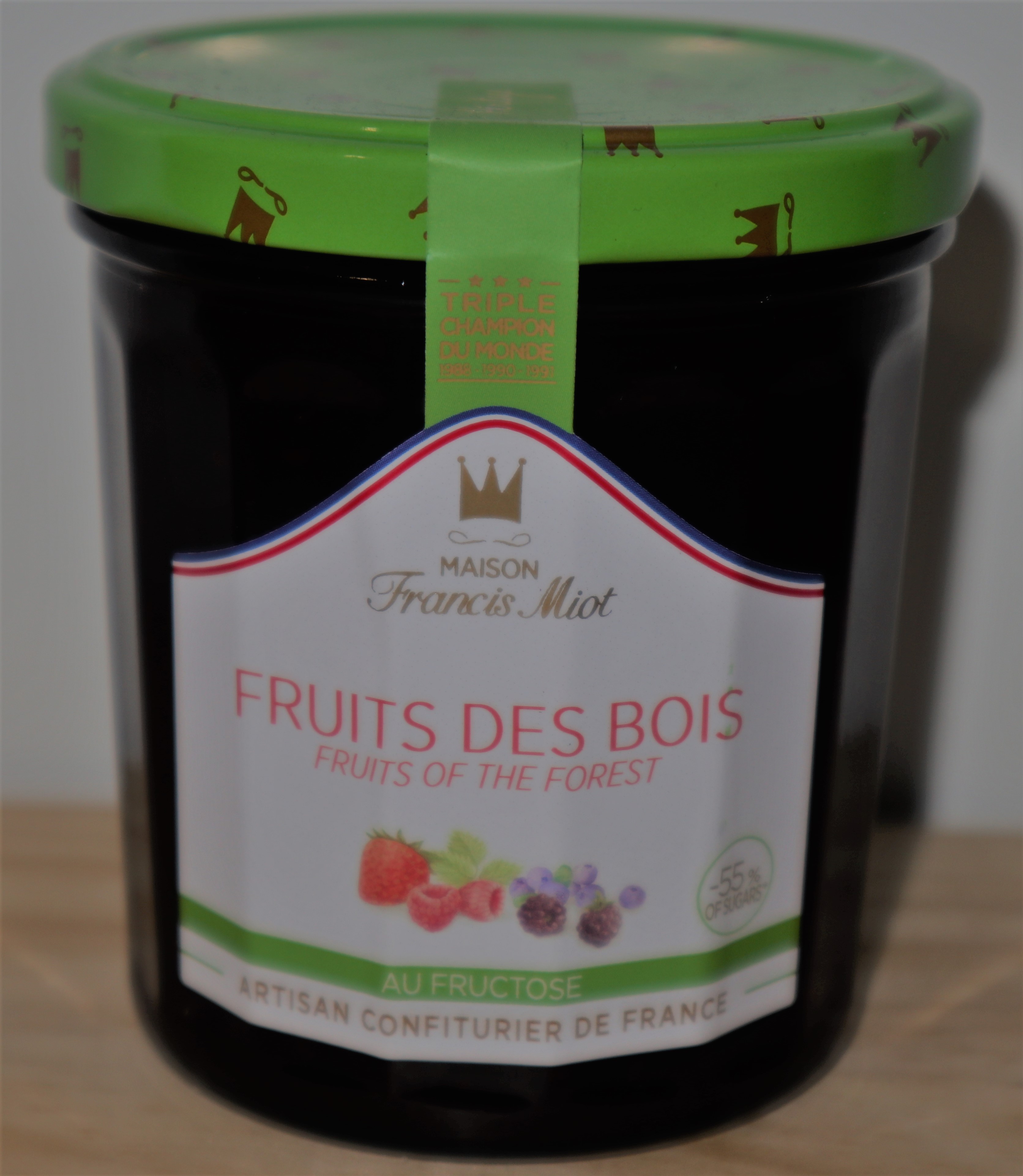 Confiture trois fruits rouges au fructose