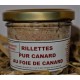 Rillettes pur canard au foie de canard