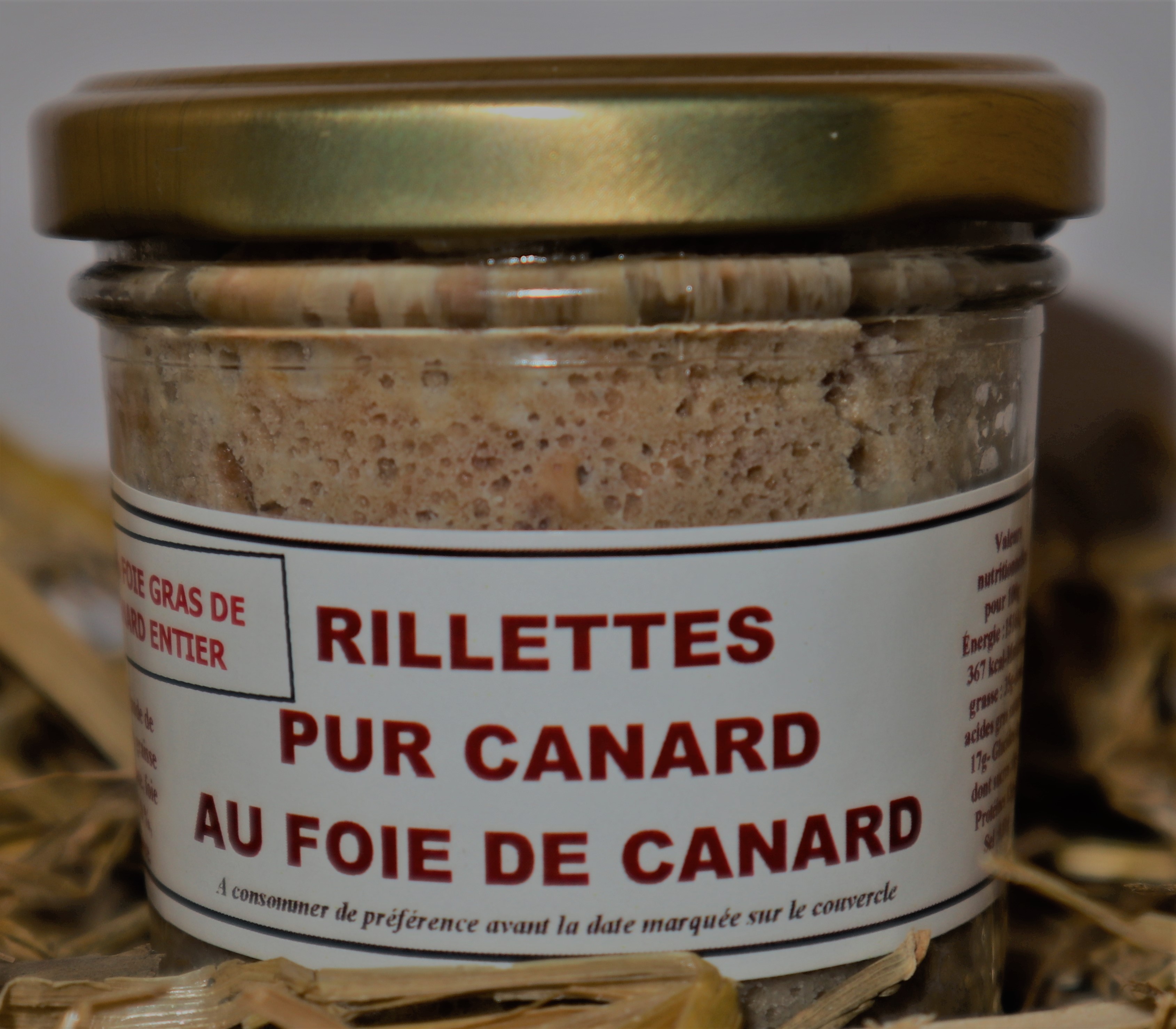 Rillettes pur canard au foie de canard