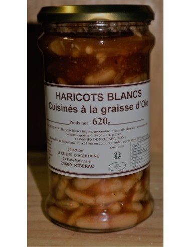 Haricots blancs cuisinés à la graisse d'oie
