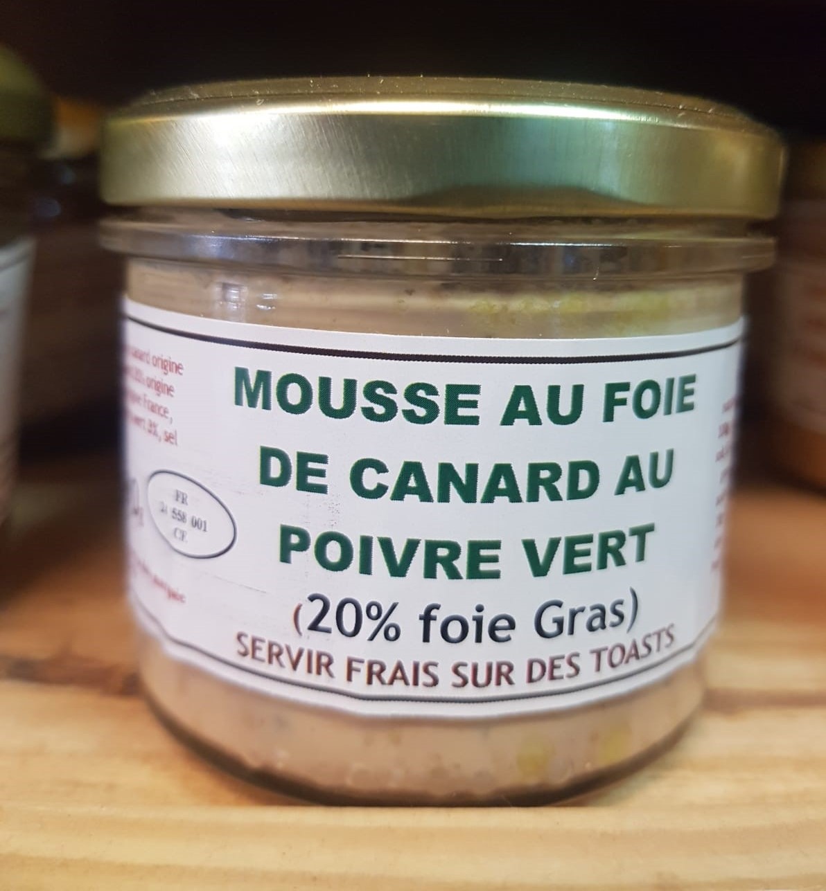 Mousse au foie de canard au poivre vert