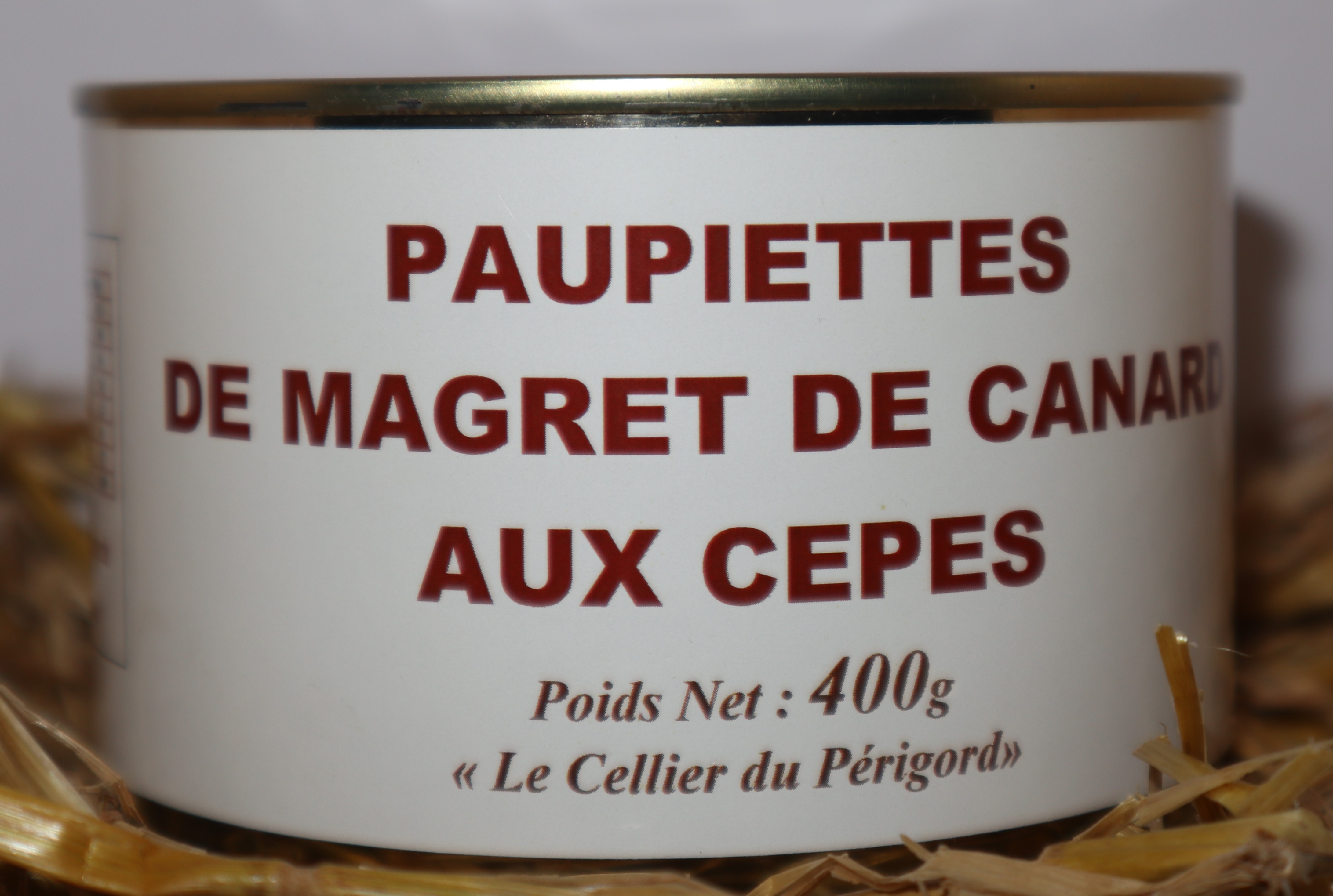 Paupiettes de magret de canard aux cèpes.