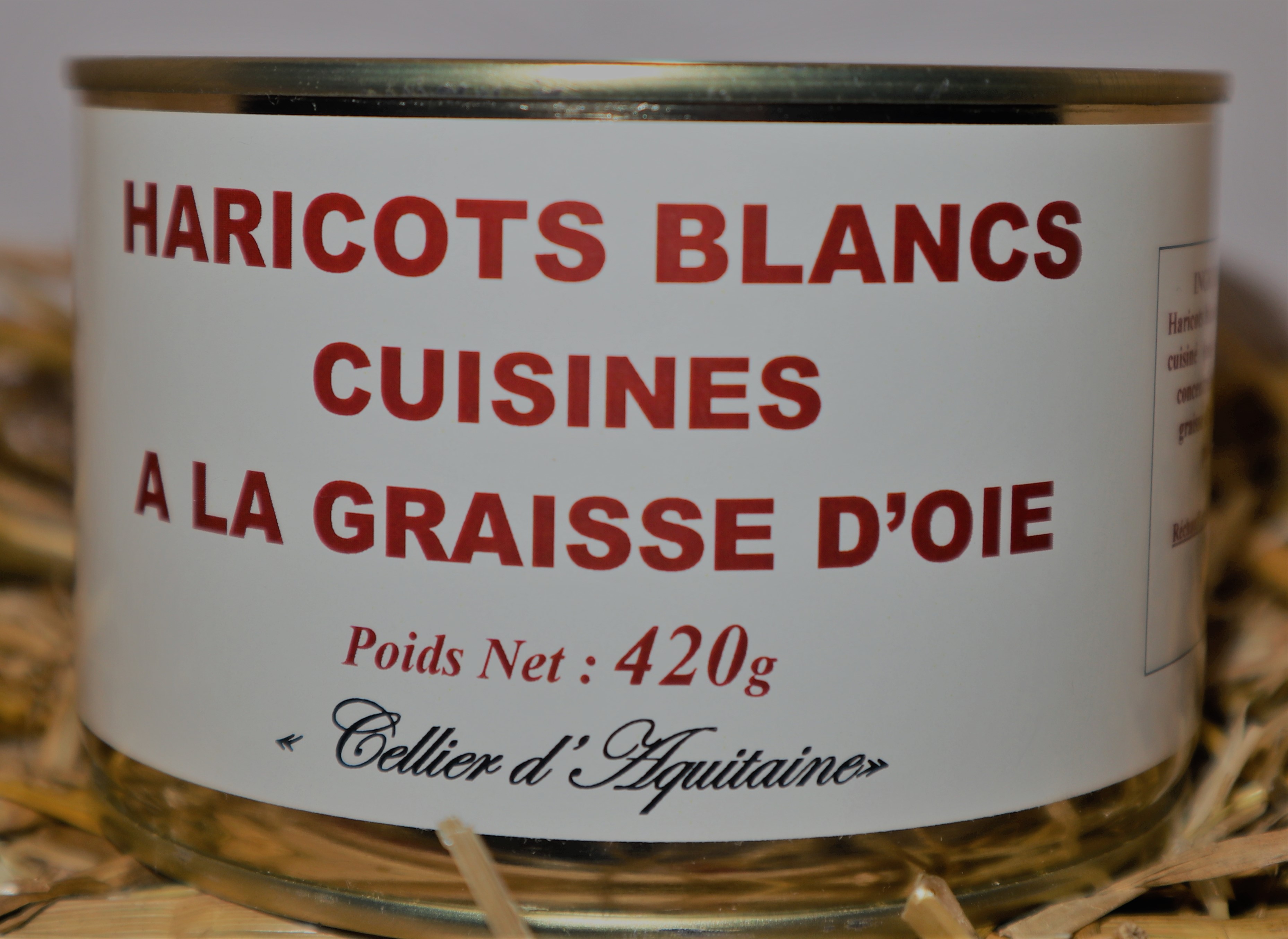 Haricots blancs cuisinés à la graisse d'oie